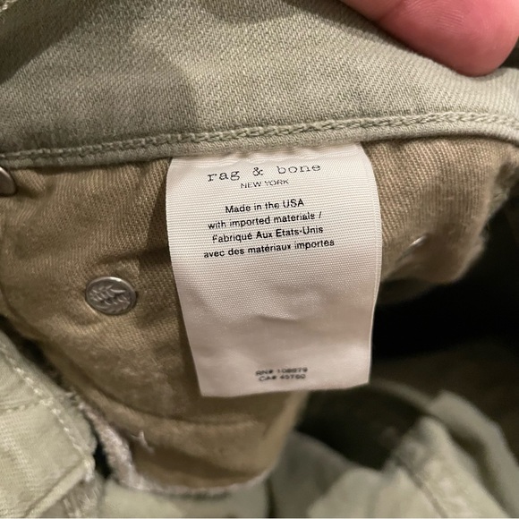 Rag & Bone Dre Capri Jeans in Sage Green 28 - Picture 7 of 10